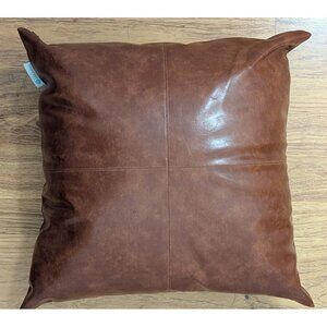 Acanva Faux Leather Throw Pillow Cover 18"x18" Home Decor Accent Square Zipper C